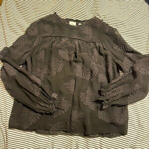 Wilfred Elegant Black Textured Women's Top